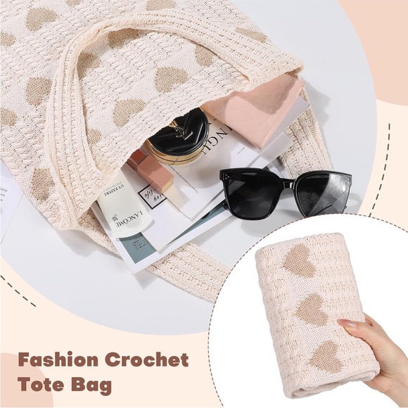 Heart Crochet Tote Bag - Picture 5 of 6